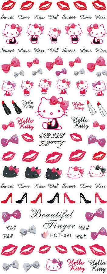 NAIL ART - WATER TRANSFER - HELLO KITTY