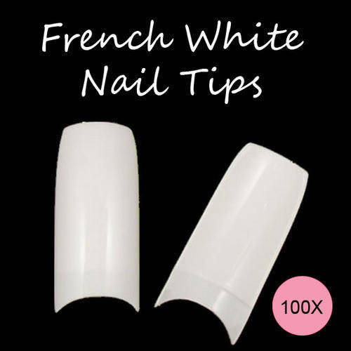 NAIL TIPS - 100 Acrylic False Nail Tips White