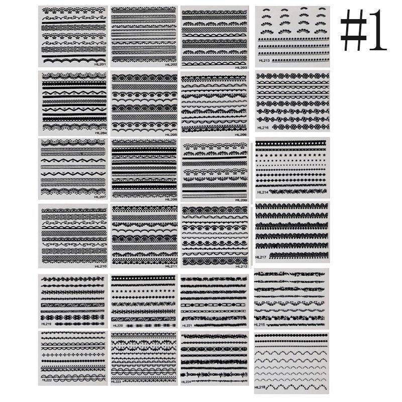 NAIL ART - Nail Art Stickers Black Lace Stickers