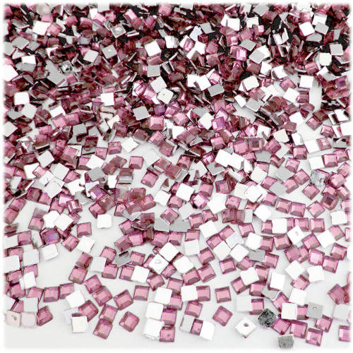 NAIL ART - Light Pink Square Flat Back Rhinestones For Nail Art