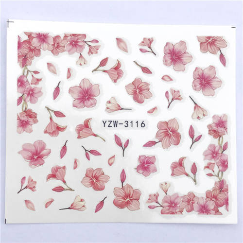 NAIL ART - Water Transfer Decals Flower Sliders - YZW-3116