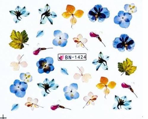 NAIL ART - Water Transfer Decals Nail Art Sliders Flowers - BN1424