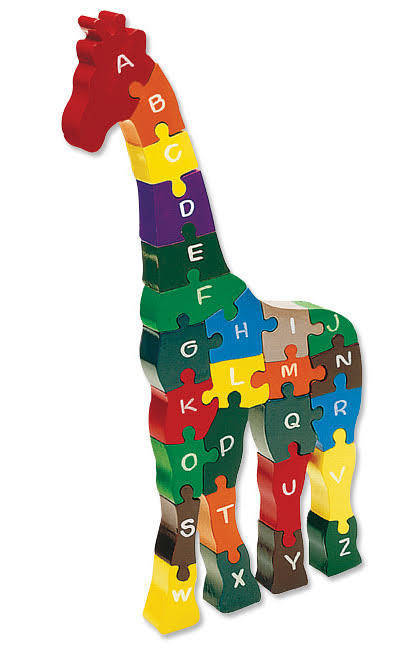 Educational and fun wooden large giraffe alphabeth puzzle