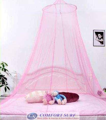 Pink or blue mosquito net for single double bed