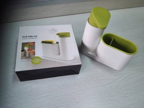 Kitchen sink tidy soap pump dispenser and organiser