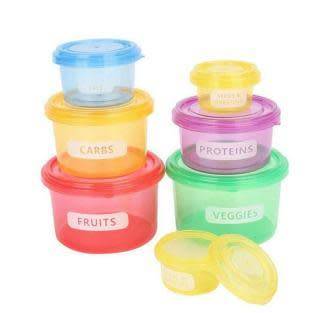 7 Piece Set Portion Control Storage Containers