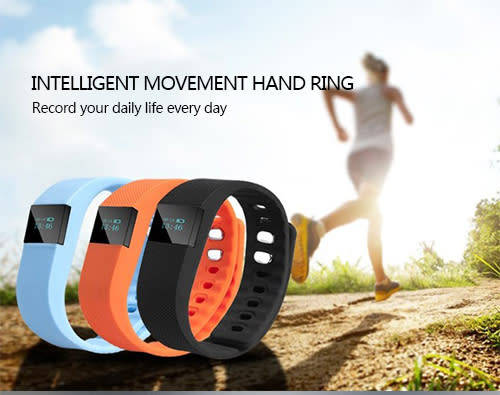 Bluetooth Smart Bracelet Watch and Fitness Tracker in Blue