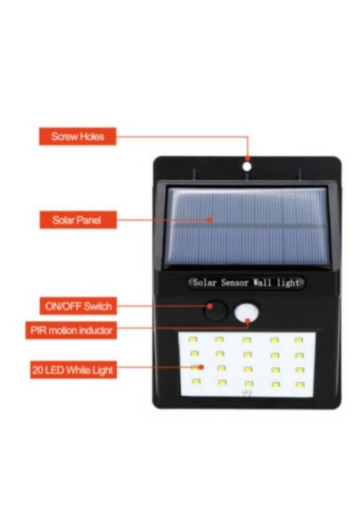 20 led solar motion activated wall lights
