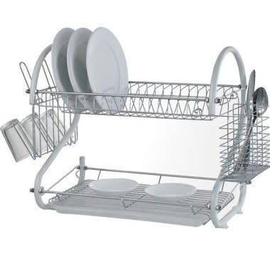 Chrome plated 2 layer dish rack