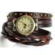 Retro vintage brown braided leather watch gift