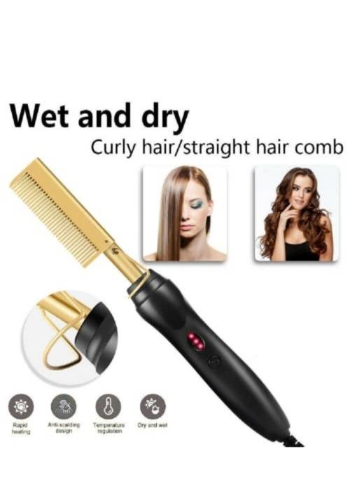 Hair straightening comb