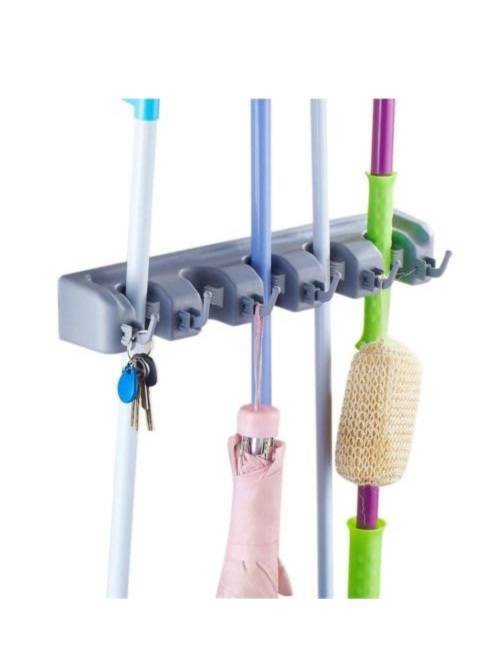 Broom and mop holder organiser