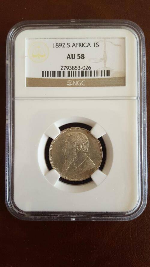 1892 1 Shilling NGC Graded AU58