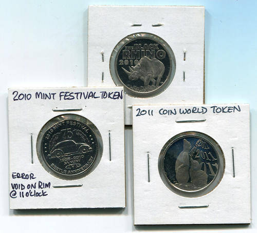 Coin World Tokens x 3 (Mixed Lot)