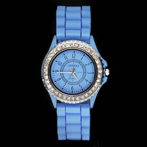 Ladies Crystal Jelly Watch (Blue)
