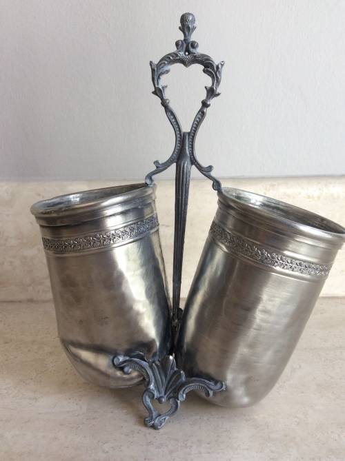Pewter Holder: bread sticks, teaspoons, cake forks etc