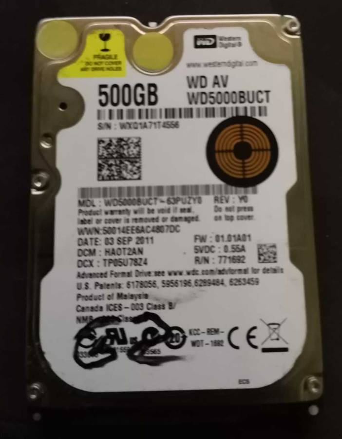 Western Digital 500GB 2.5` HDD