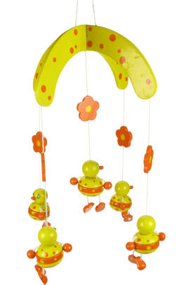 DELIGHTFUL Wooden Mobile - Stimulate your Baby;s Sense of Sight and Movement !