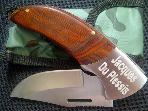 **4 TO GO**BILTONG / POCKET KNIFE INCLUDING FREE NAME ENGRAVING**GREAT PERSONALIZED GIFT**