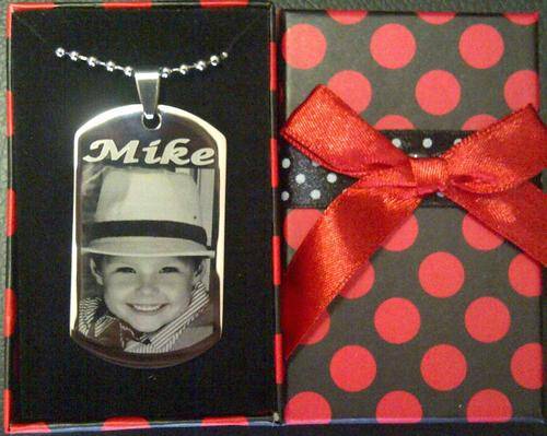 **HIGH POLISHED STAINLESS STEEL DOG TAG PENDANT**PERSONALIZED WITH PHOTO, LOGO OR TEXT ENGRAVING**