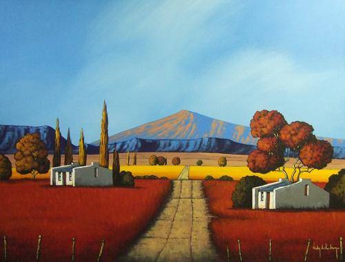 Warm Landscape.Original painting by Nicky van Rensburg.BIG PAINTING!1200x900!