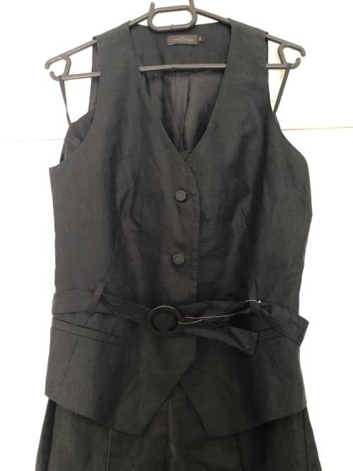 100% Linen Suit size 34 / Black (skirt & waistcoat)