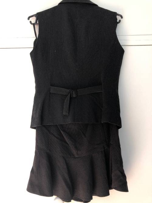 Black Pin Stripe Suit (skirt and waistcoat)