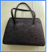 Black Leather vintage handbag and matcing purse