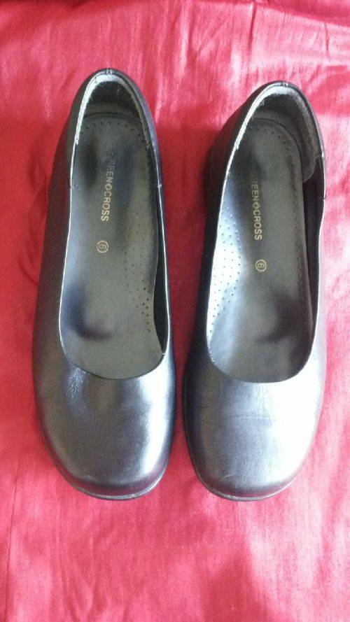 Black Super Soft  Leather Slipons by Green Cross Size 6
