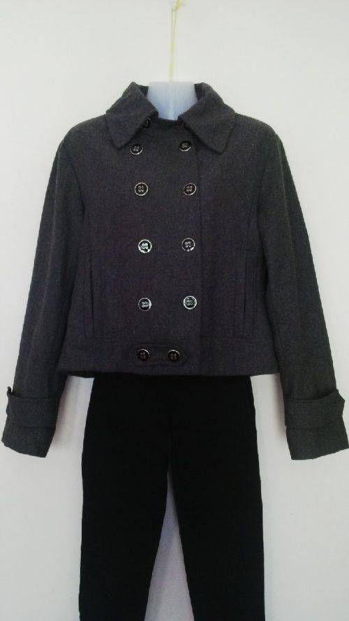 Grey Military Style Double Breasted Jacket by Foschini Size 12