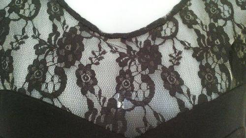 Black Top with Lace detail by News Size 10