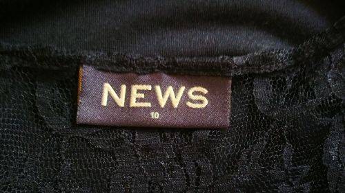 Black Top with Lace detail by News Size 10