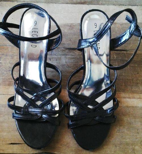 Black Strappy Sandals by Legend Size 6