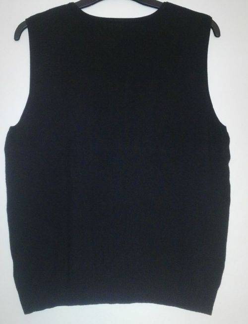 Black Sleeveless Jersey by Daniel Hechter Paris Size XL