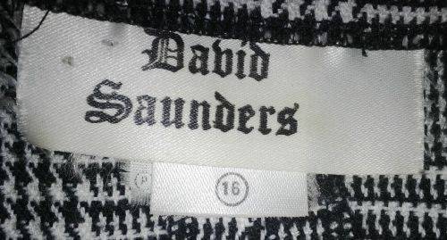 Black and White Light weight Tweed Jacket by David Saunders Size 16
