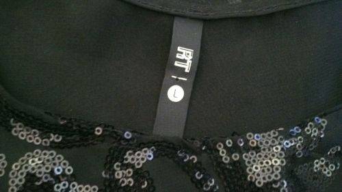 Sparkling Black Evening top with Sequined Front  Size Large Evening Wear, Party, Celebration