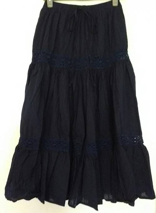 Navy Blue Skirt With Lace detail by Freedom Sise Large