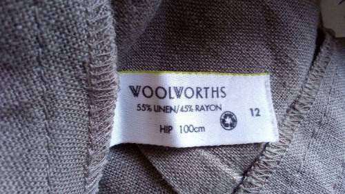 Beige Linen Mix Capri Pants by Woolworths Size 12
