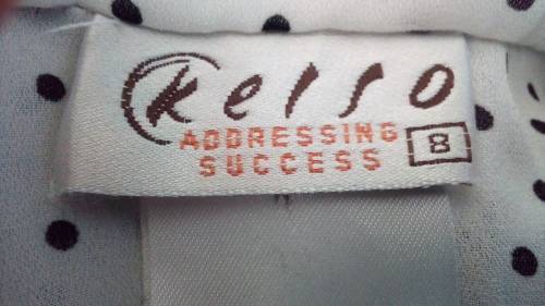 White Polkadot Shirt by Kelso Smart, Office, Career Wear, Size Medium