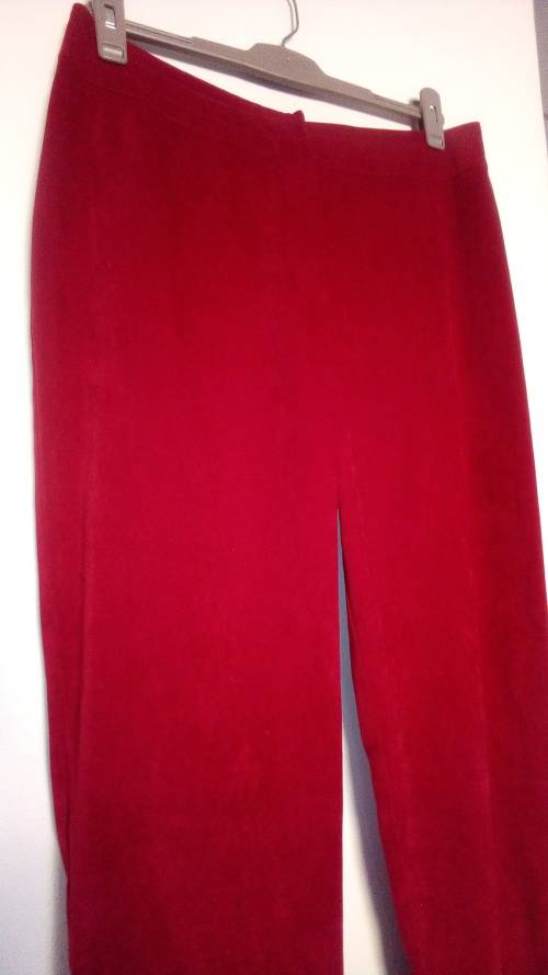 Red Velvet Feel Pants By Donna Claire Size 16