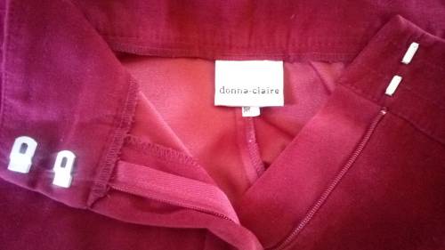 Red Velvet Feel Pants By Donna Claire Size 16