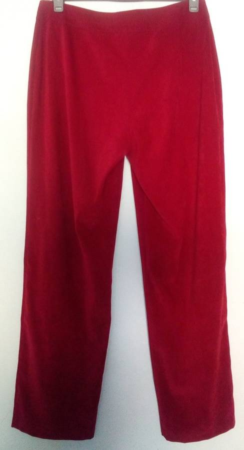 Red Velvet Feel Pants By Donna Claire Size 16