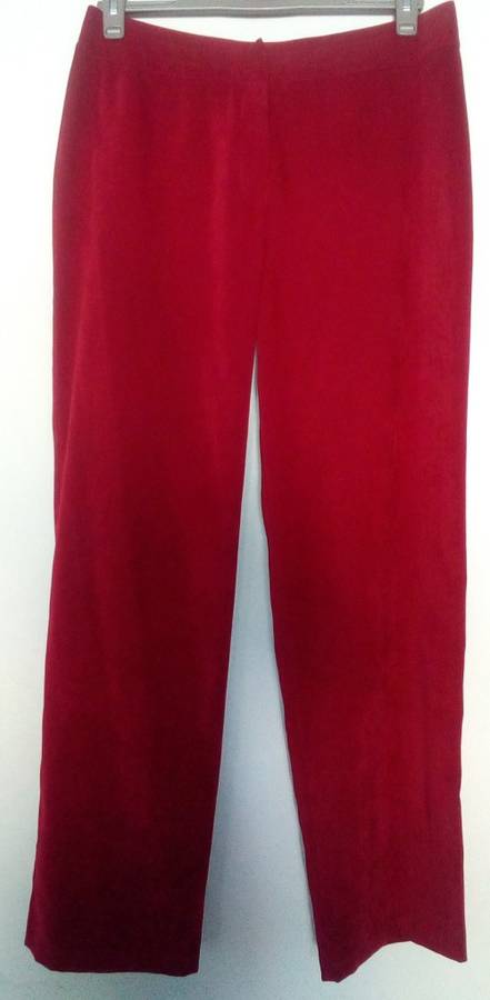 Red Velvet Feel Pants By Donna Claire Size 16