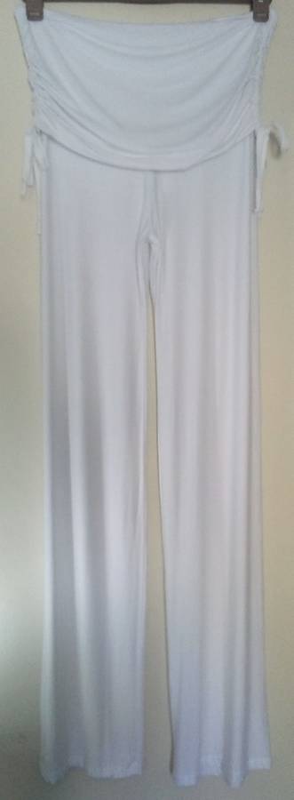 White Soft Stretch Pants Size Medium