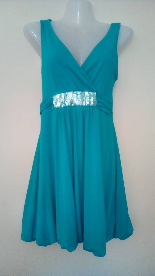 Cute Turquoise Mini Dress Size 32 Small