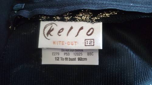 Lovely Black and Gold Evening Dress by Kelso Size 12