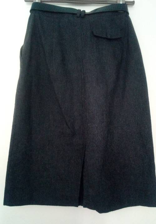 Lovely Warm Grey Wool Mix Skirt Suit Size 12