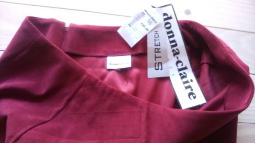 Burgundy Suede Feel Skirt by Donna-Claire Size 16