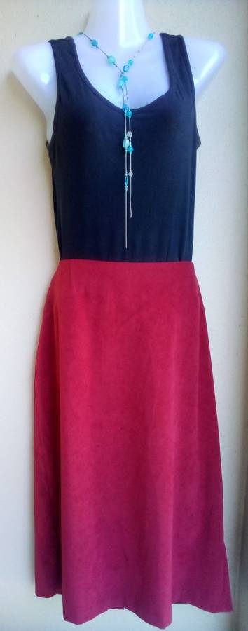 Burgundy Suede Feel Skirt by Donna-Claire Size 16