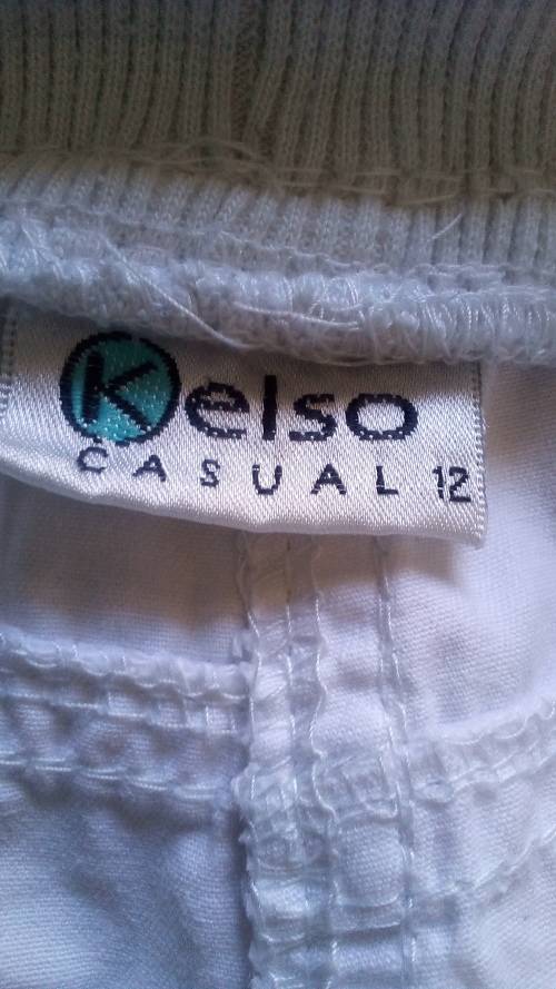 Womens White Capri Length Cargo Pants by Kelso Casuals Size 12